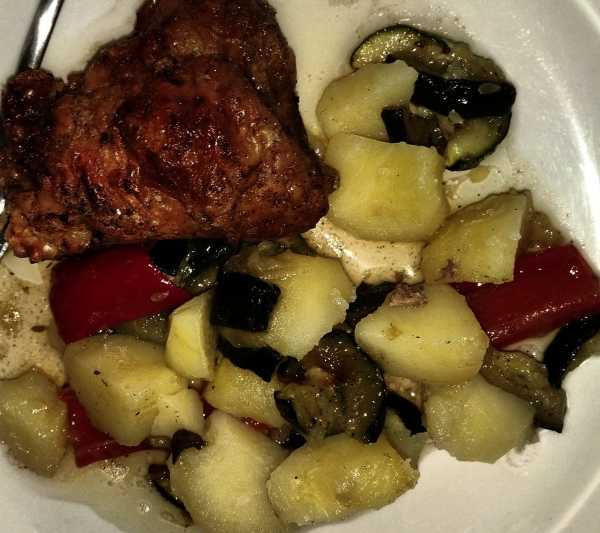 Hühnchen und Grillgemüse