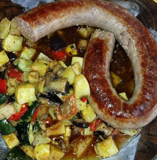 Salsiccia mit echtem Darm zu&nbsp;Grillgemüse